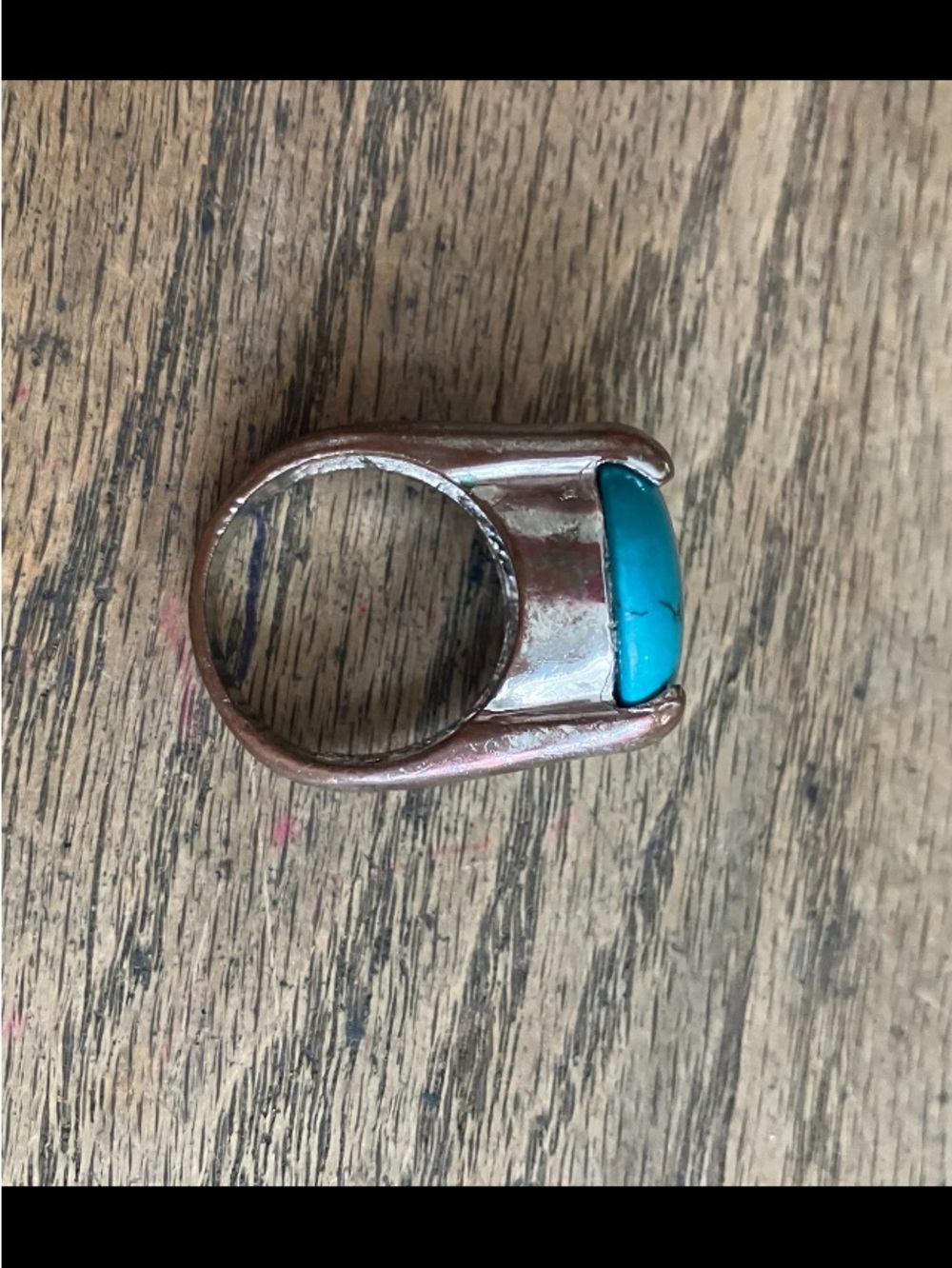 Turquoise Round Statement Ring. - Picture 6 of 7